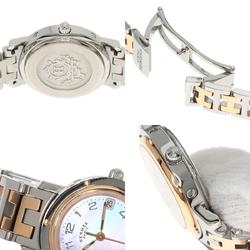 Hermes CL4.221 Clipper Nacré New Buckle Watch Stainless Steel SSxPGP Women's HERMES