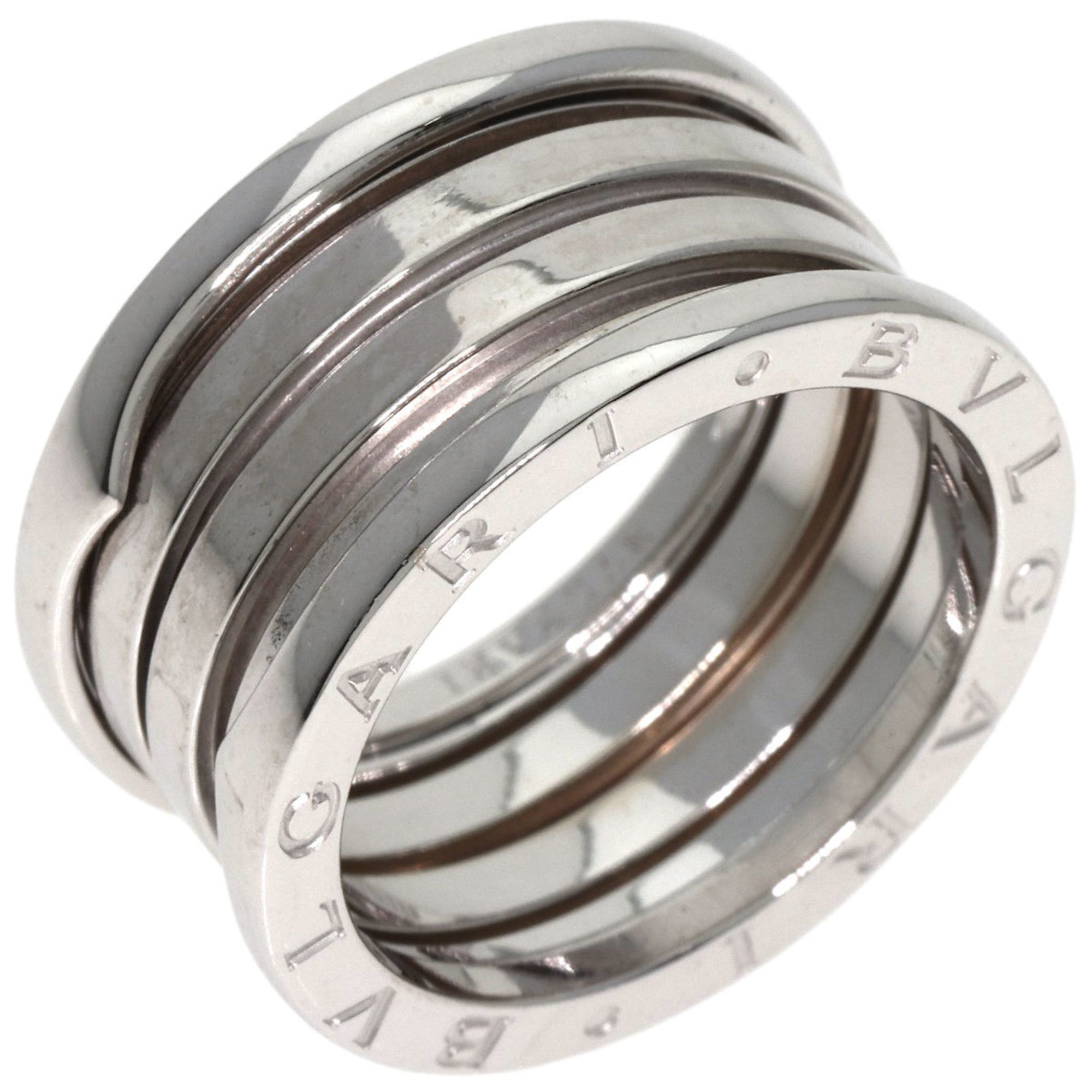 BVLGARI B-zero1 B-zero One 4 Band M #53 Ring, K18 White Gold, Women's