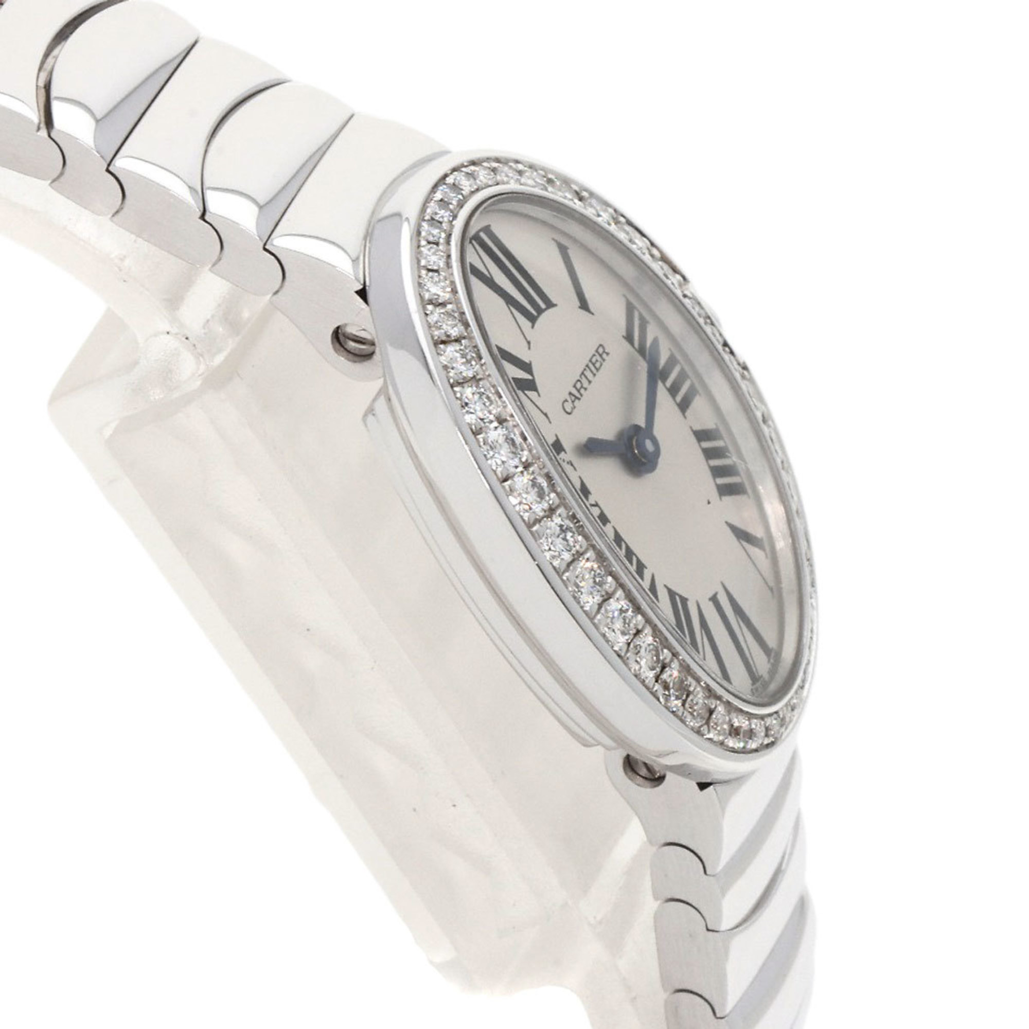 Cartier WB520025 Baignoire Watch, K18 White Gold, K18WG, Diamond, Women's, CARTIER