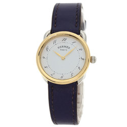 Hermes AR5.220a Arceau Watch Stainless Steel Leather GP Ladies HERMES