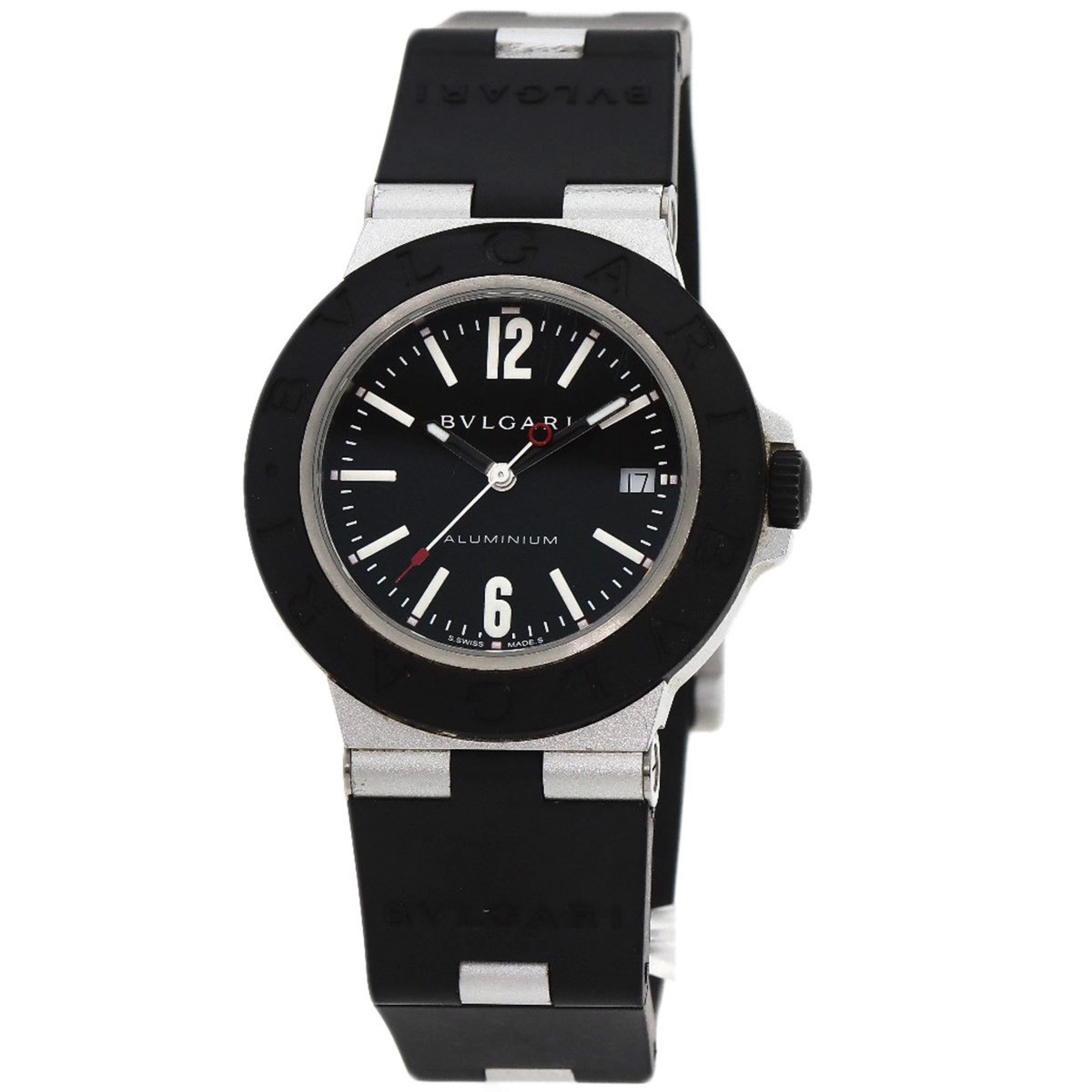 BVLGARI BB40AT Alum Date Watch Rubber Men's