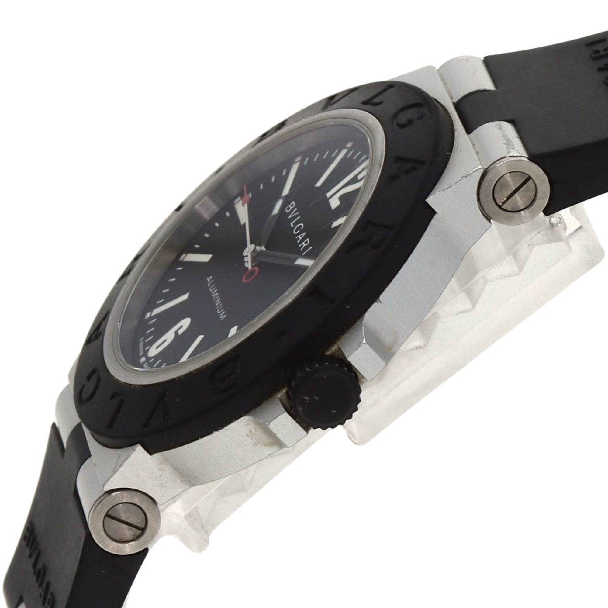 BVLGARI BB40AT Alum Date Watch Rubber Men's