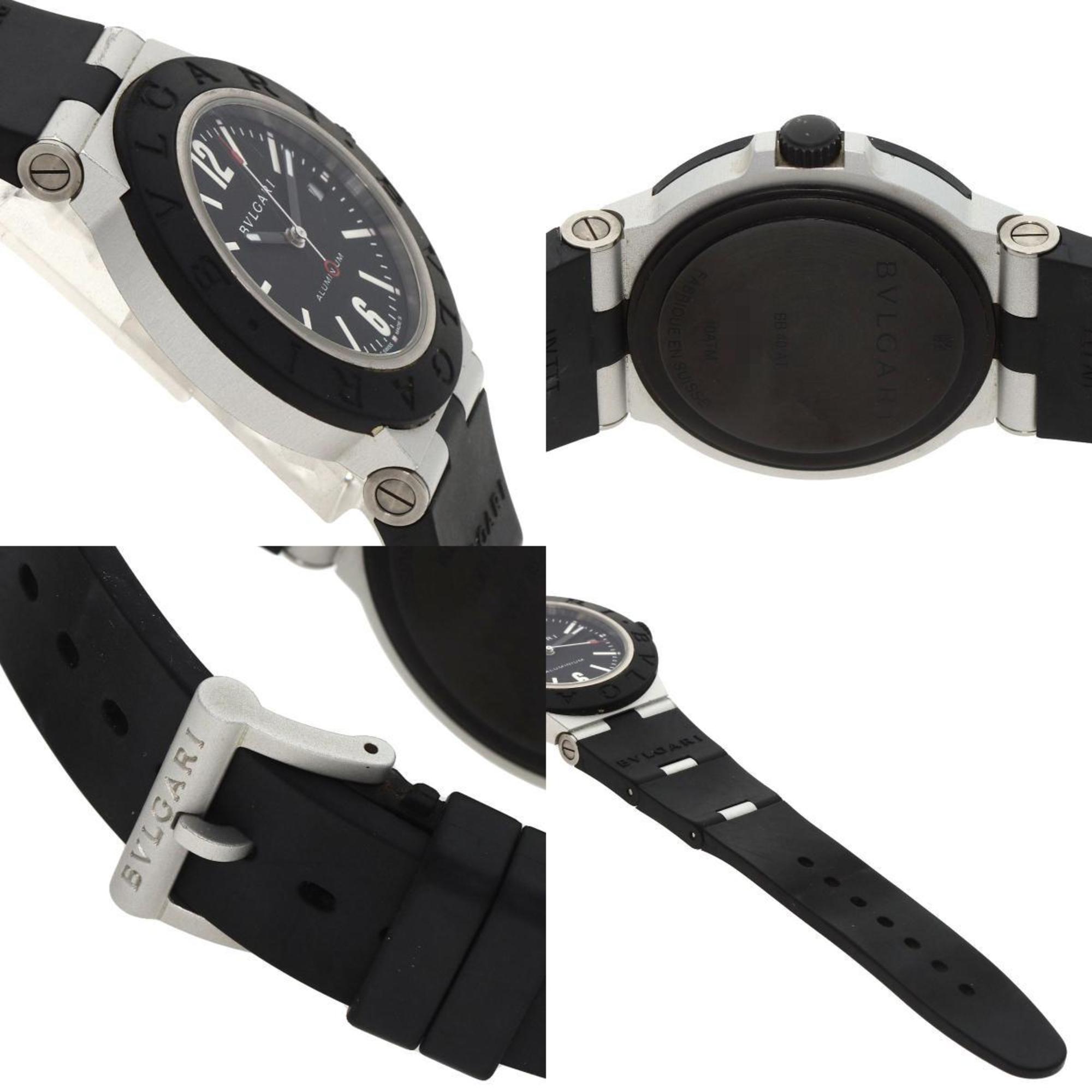 BVLGARI BB40AT Alum Date Watch Rubber Men's