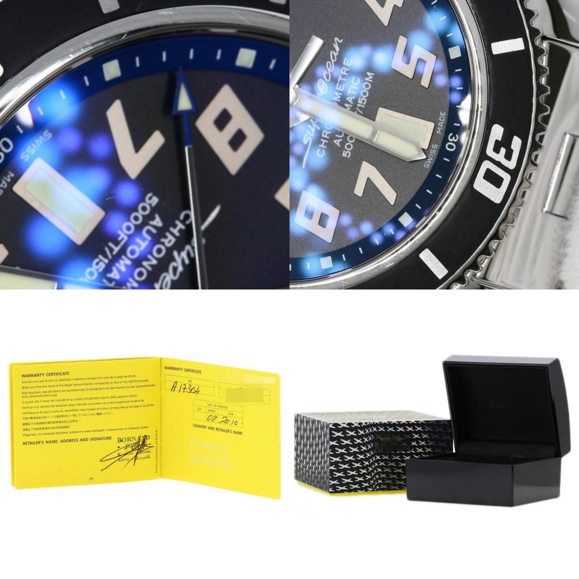 BREITLING A187B30PRS A17364 Superocean 42 Abyss Blue Watch Stainless Steel SS Men's