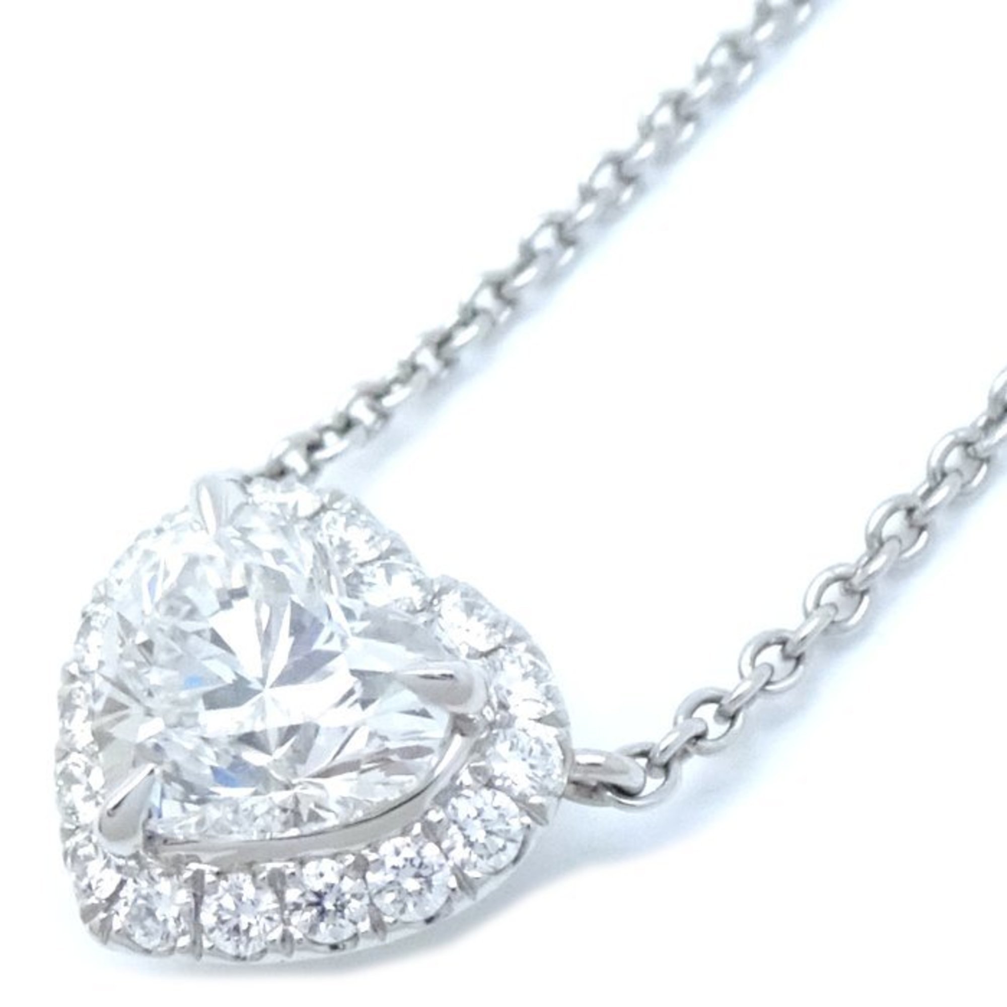 HARRY WINSTON Harry Winston Heart Shape Micro Pave Necklace Diamond 0.75ct E.VVS2 PIDPHS010MIC Pt950 Platinum 292670