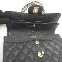 CHANEL Chanel Matelasse 23 A01113 Shoulder Bag Double Flap Chain Caviar Skin Black 252225