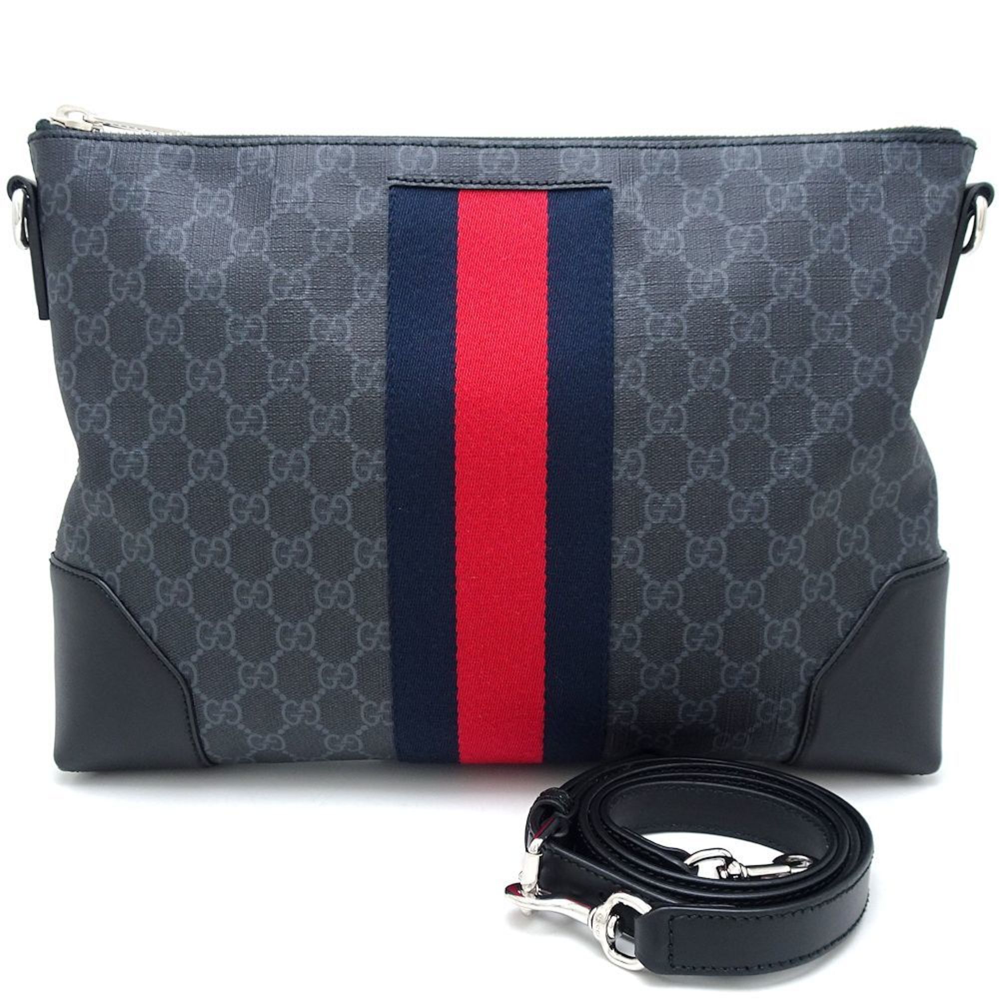 GUCCI Gucci Bag 474139 Shoulder GG Supreme Canvas x Leather Grey 351774