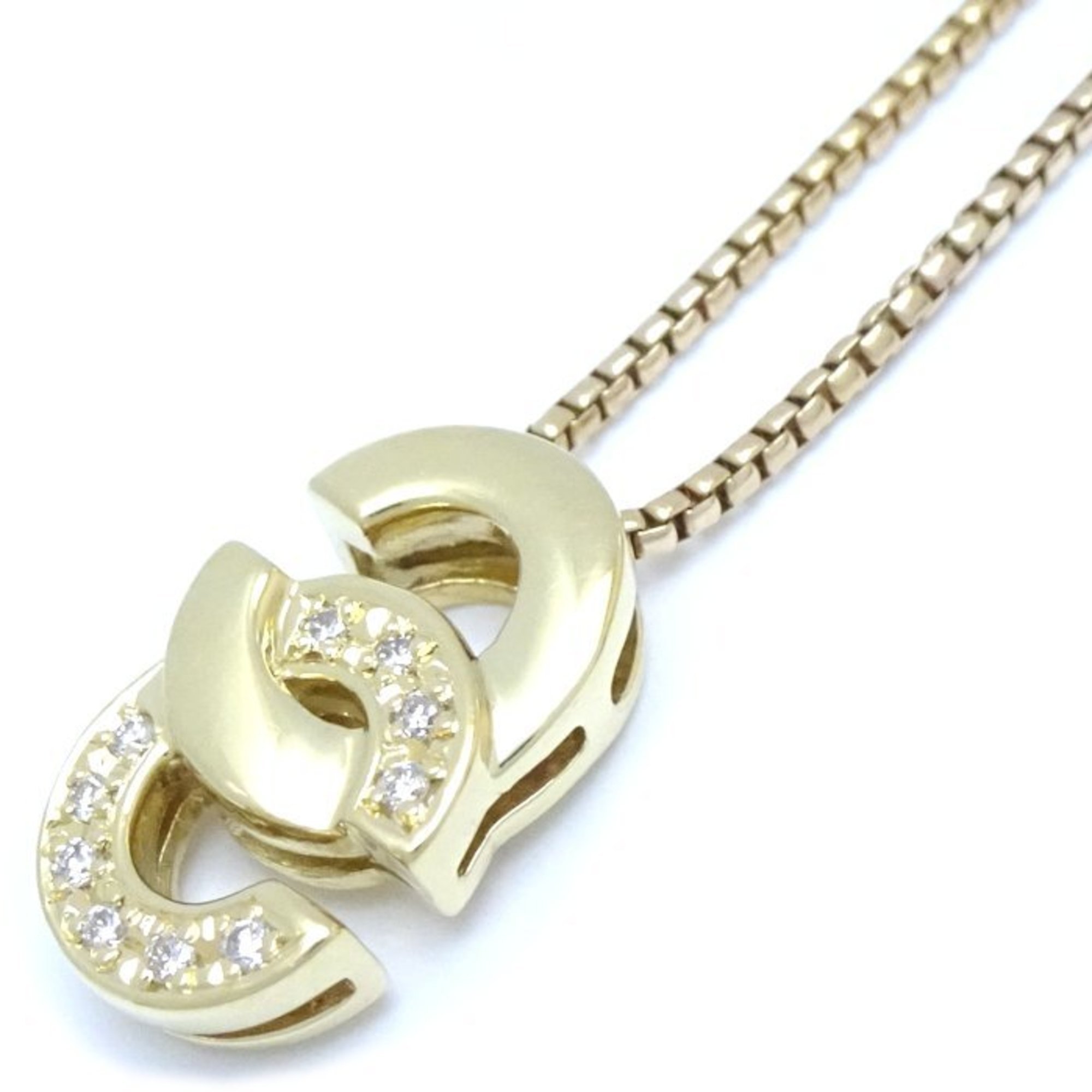 CELINE Necklace Diamond 0.10ct K18YG Yellow Gold 292639