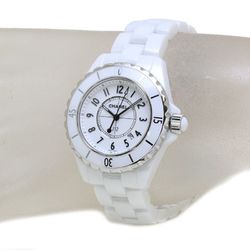 CHANEL J12 Late Model H0968 White Ceramic x Stainless Steel Ladies 39666 Watch