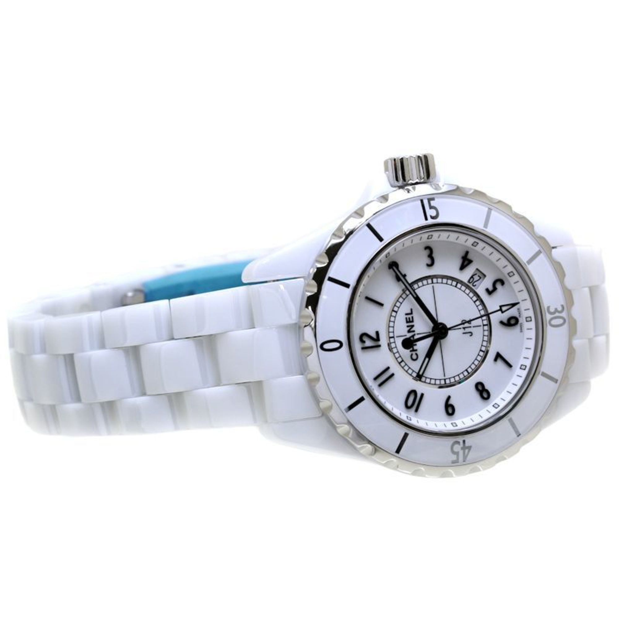 CHANEL J12 Late Model H0968 White Ceramic x Stainless Steel Ladies 39666 Watch