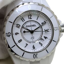 CHANEL J12 Late Model H0968 White Ceramic x Stainless Steel Ladies 39666 Watch