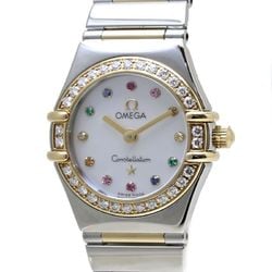 OMEGA Constellation Iris My Choice 1365.79.00 Bezel Diamond Multi-Color Stone Polished Battery Replaced K18YGxStainless Steel Ladies 39662 Watch