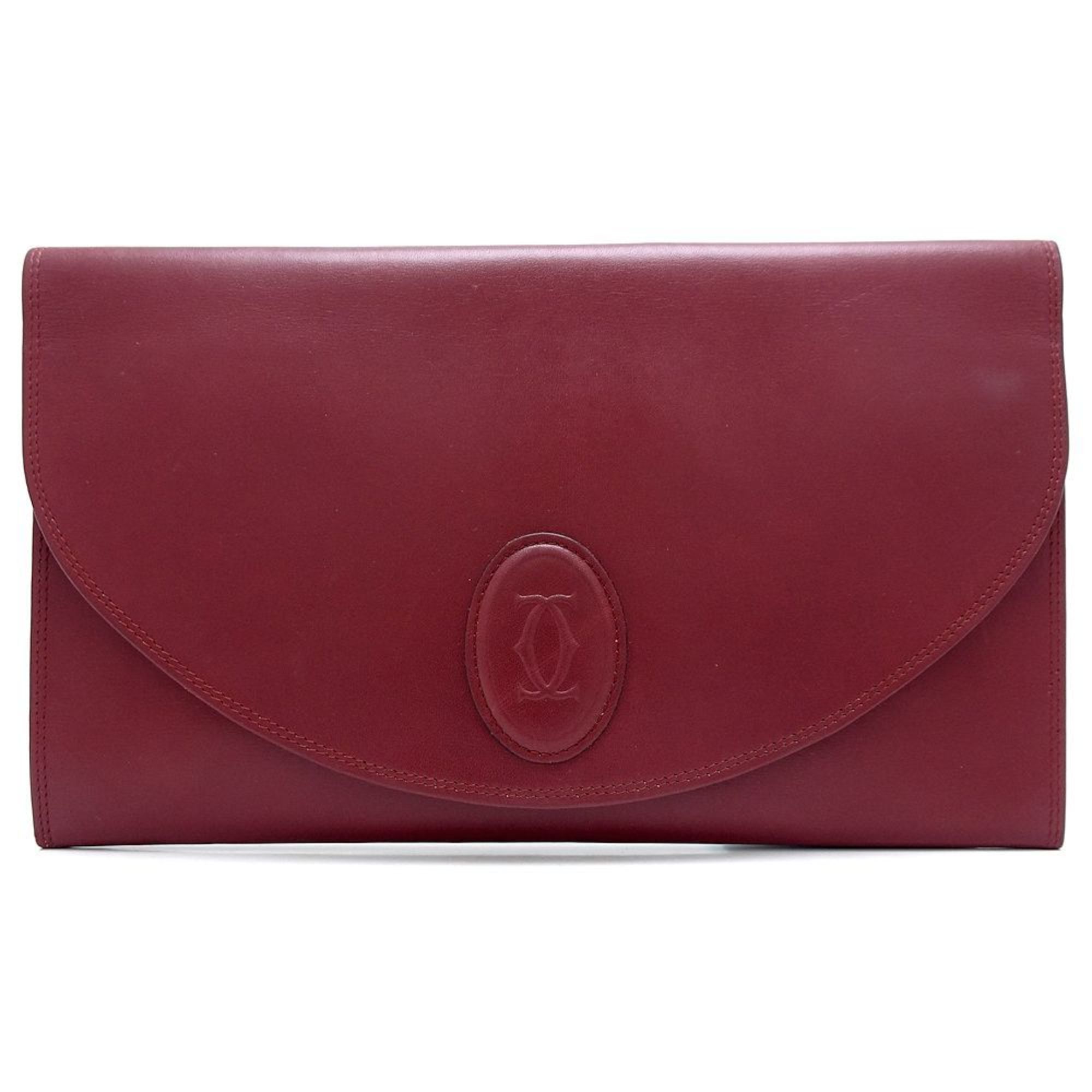 CARTIER Cartier Second Bag Clutch Must Line Leather Bordeaux 351802