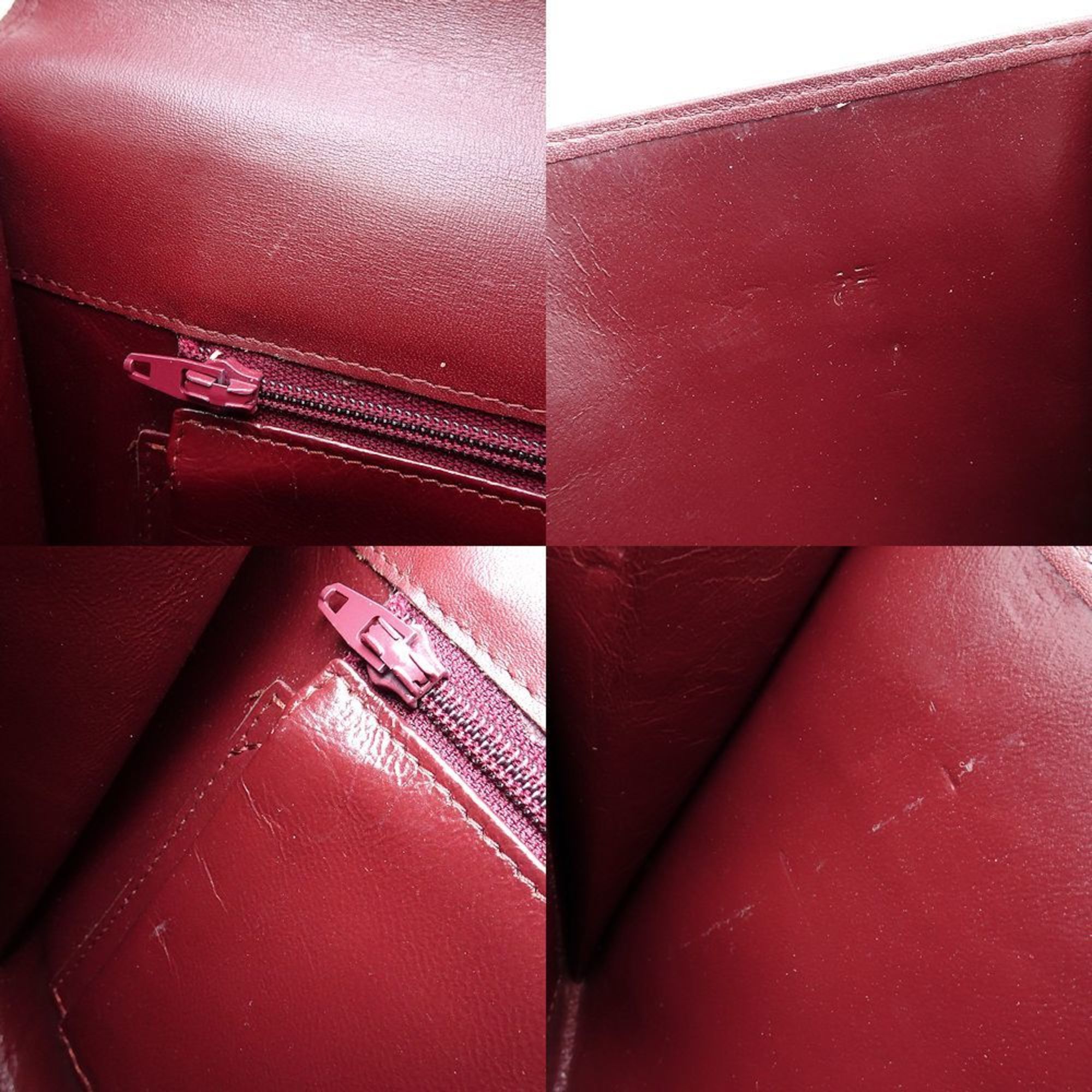 CARTIER Cartier Second Bag Clutch Must Line Leather Bordeaux 351802