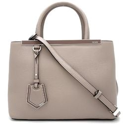 FENDI Petit Toujour 8BH253 2-Way Bag Leather Greige 351775