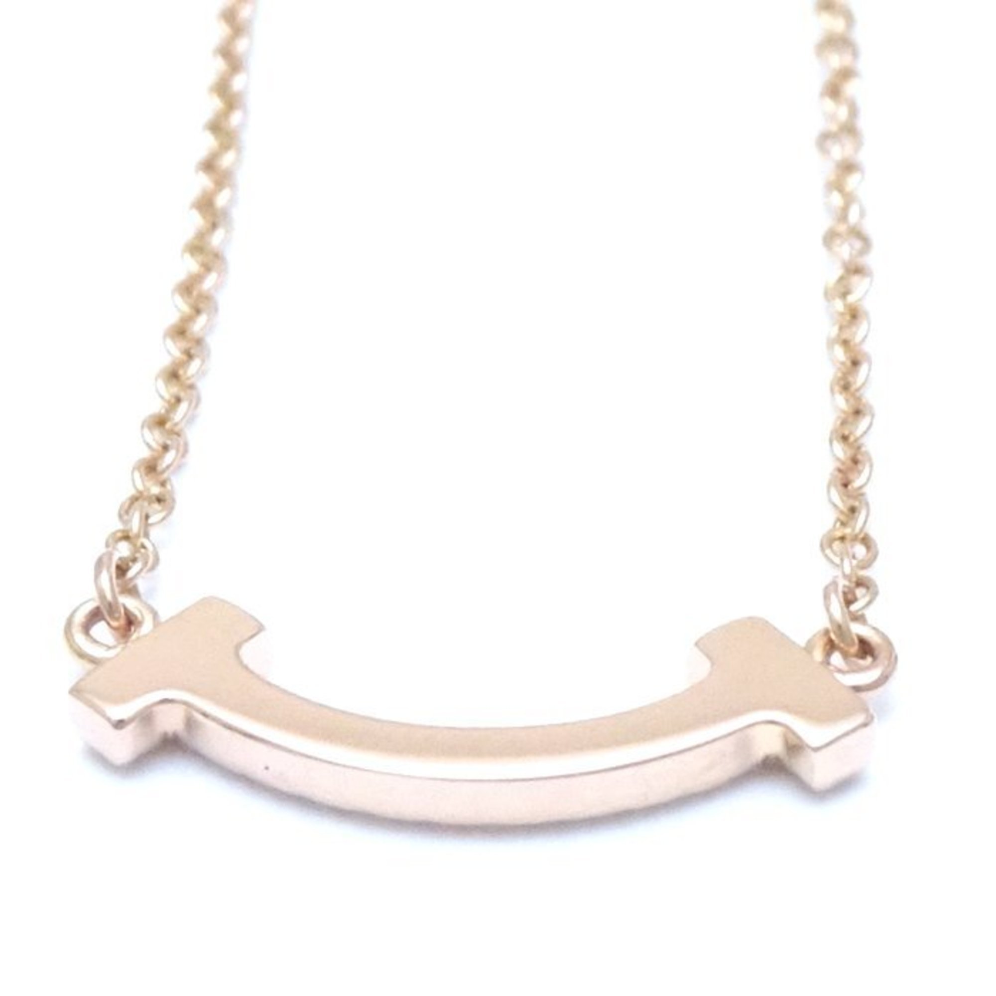 TIFFANY&Co. Tiffany T Smile Necklace Diamond 750PG Pink Gold K18RG Rose 292645