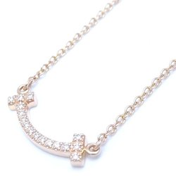 TIFFANY&Co. Tiffany T Smile Necklace Diamond 750PG Pink Gold K18RG Rose 292645