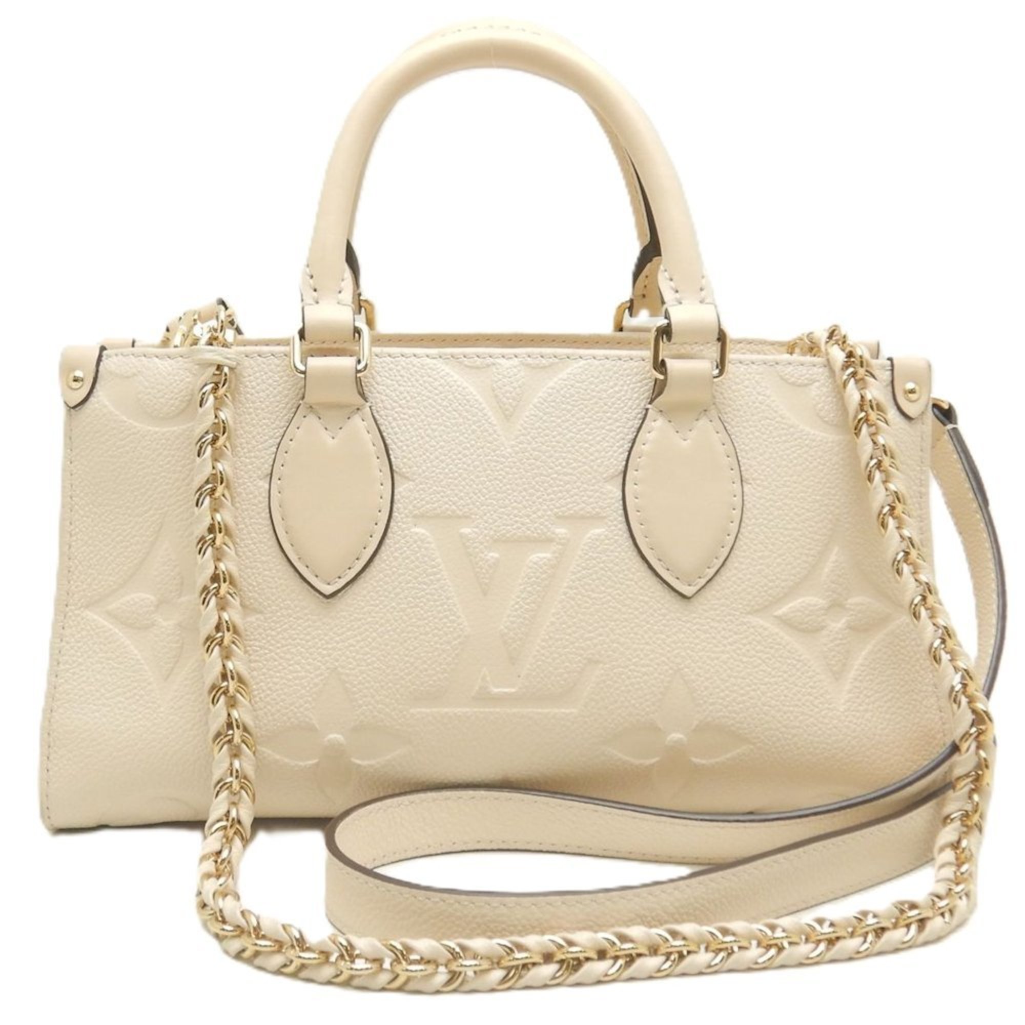 LOUIS VUITTON Louis Vuitton Monogram Empreinte On the Go EW M23698 Handbag Crème 252215