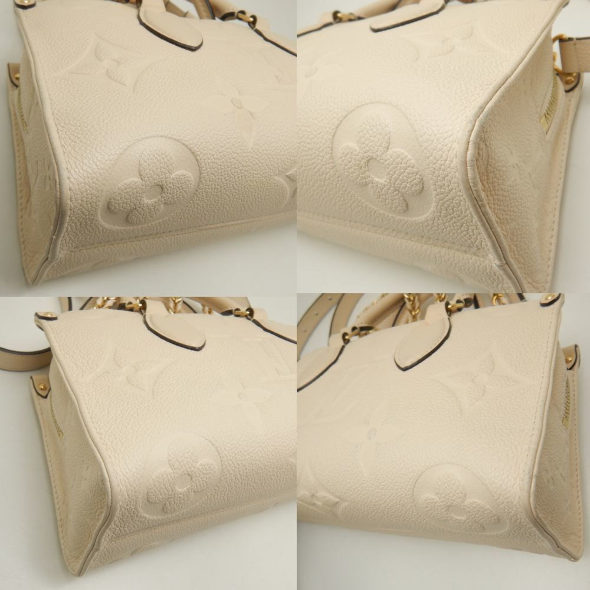 LOUIS VUITTON Louis Vuitton Monogram Empreinte On the Go EW M23698 Handbag Crème 252215