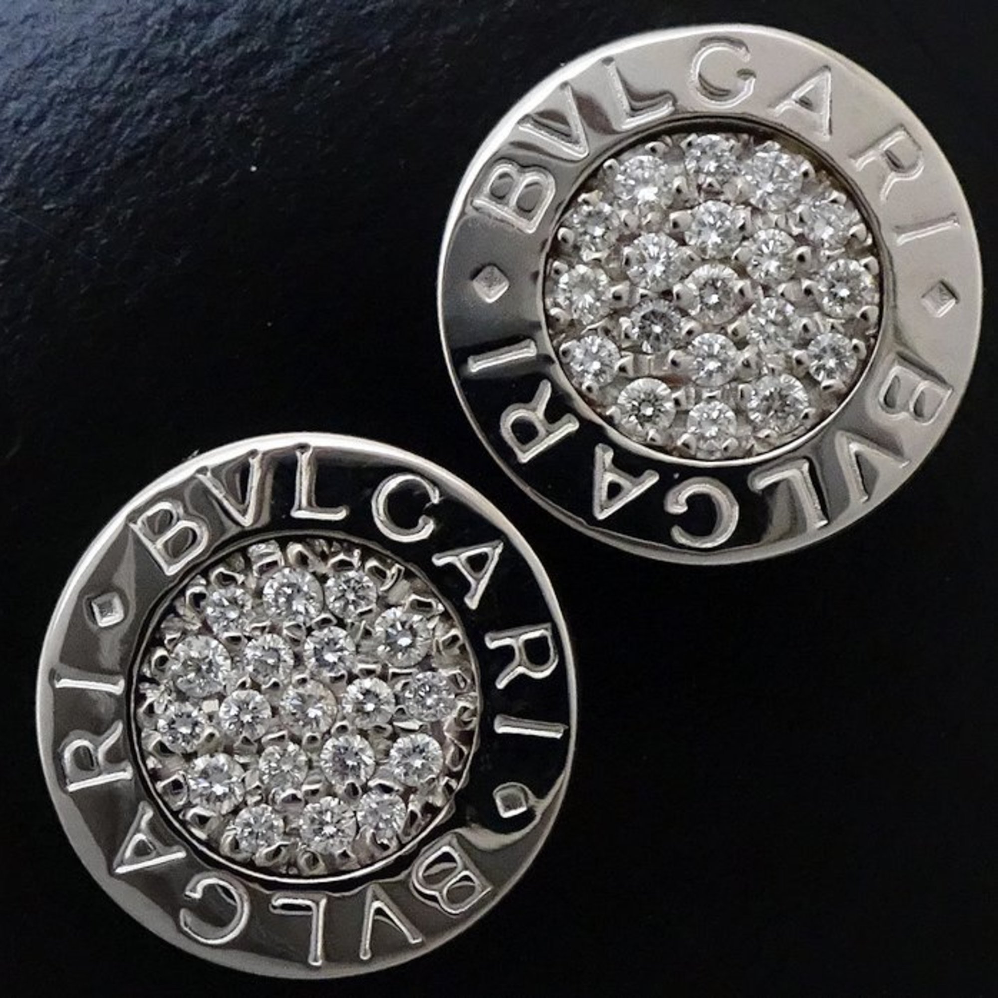 BVLGARI Earrings Diamond K18WG White Gold 292636