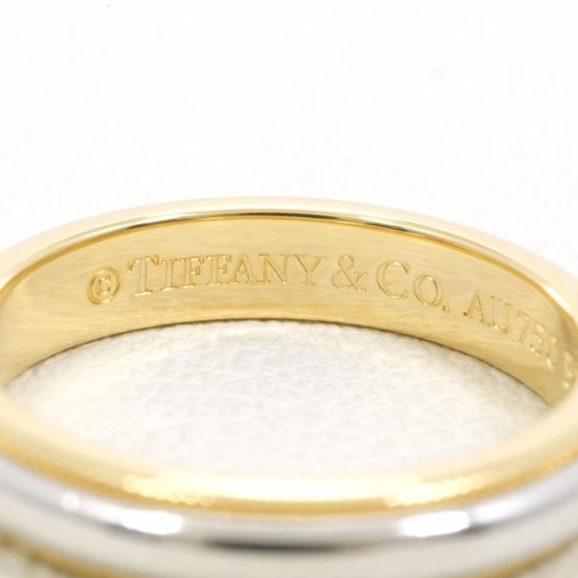 Tiffany Milgrain PT950 K18YG Ring Total weight approx. 5.0g