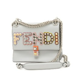 Fendi Canai Chain Shoulder Bag with Studs, Grey 8M0381