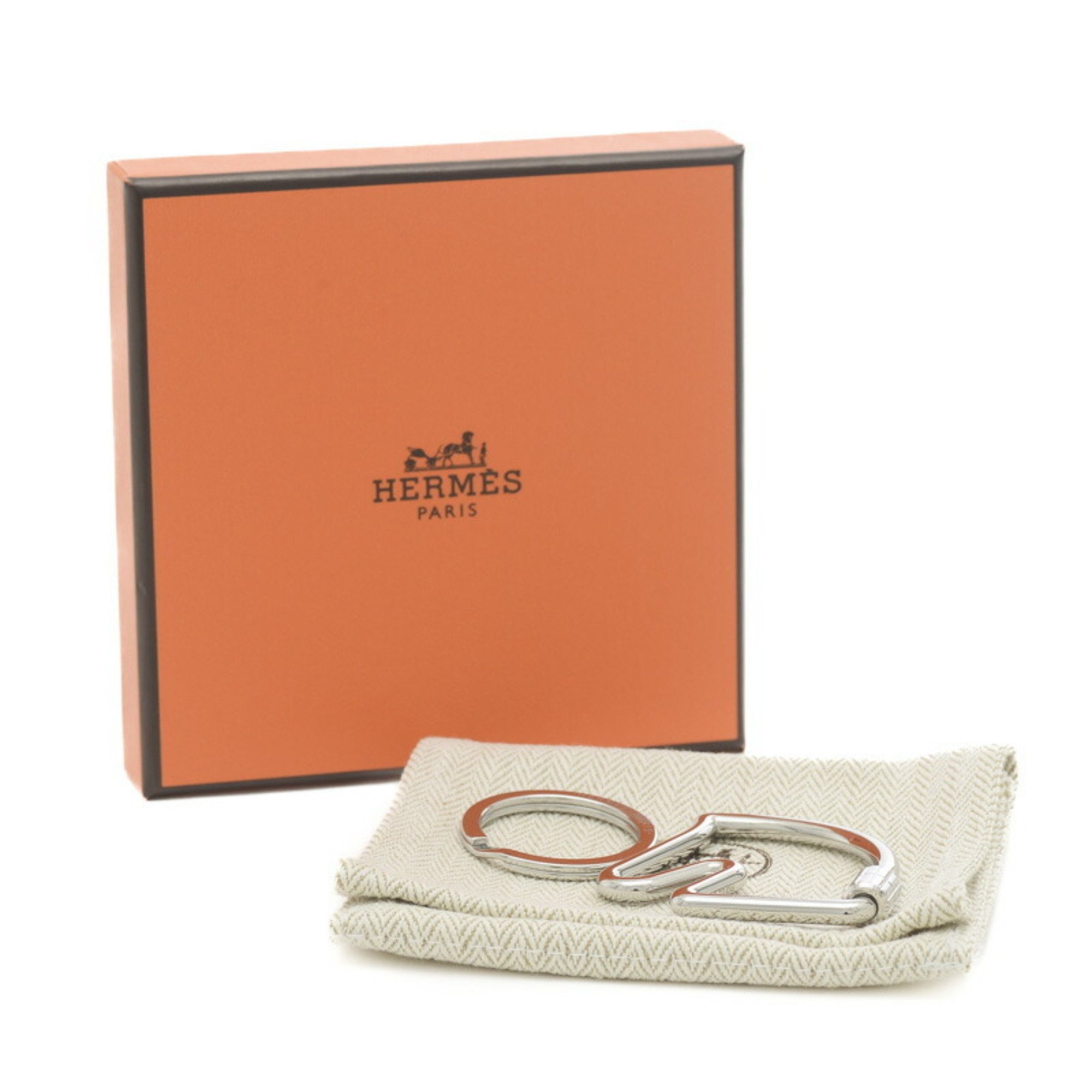 Hermes Cheval Keyring Key Holder Silver