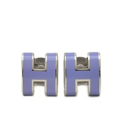 Hermes Pop Ash H Earrings Lilac Silver