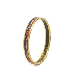 Hermes enamel PM cloisonne bangle bracelet blue red