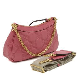 Gucci GG Matelasse Chain Bag Leather Pink 735049