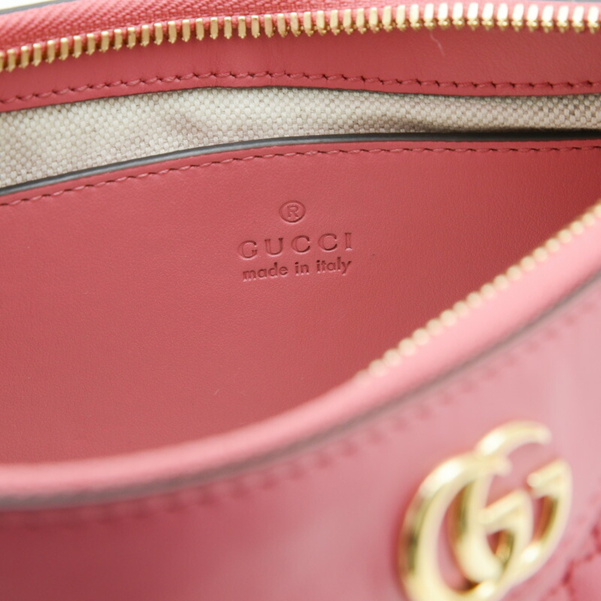 Gucci GG Matelasse Chain Bag Leather Pink 735049