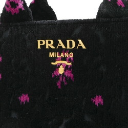 Prada Canapa Tote Bag Velour Black 1BA038