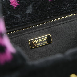 Prada Canapa Tote Bag Velour Black 1BA038