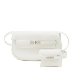 Hermes Kelly Move Shoulder Bag Swift New White W Engraved