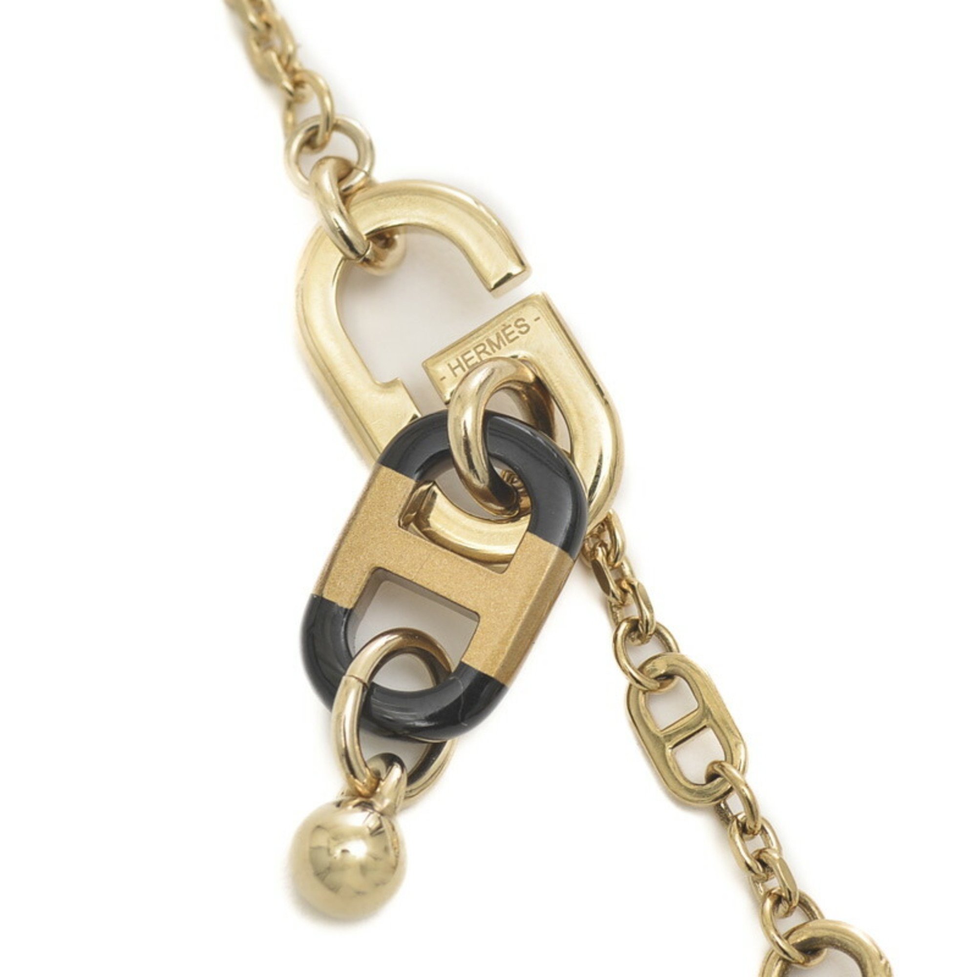 Hermes Chaine d'Ancre Sur Mer Necklace Metal Buffalo Horn Gold