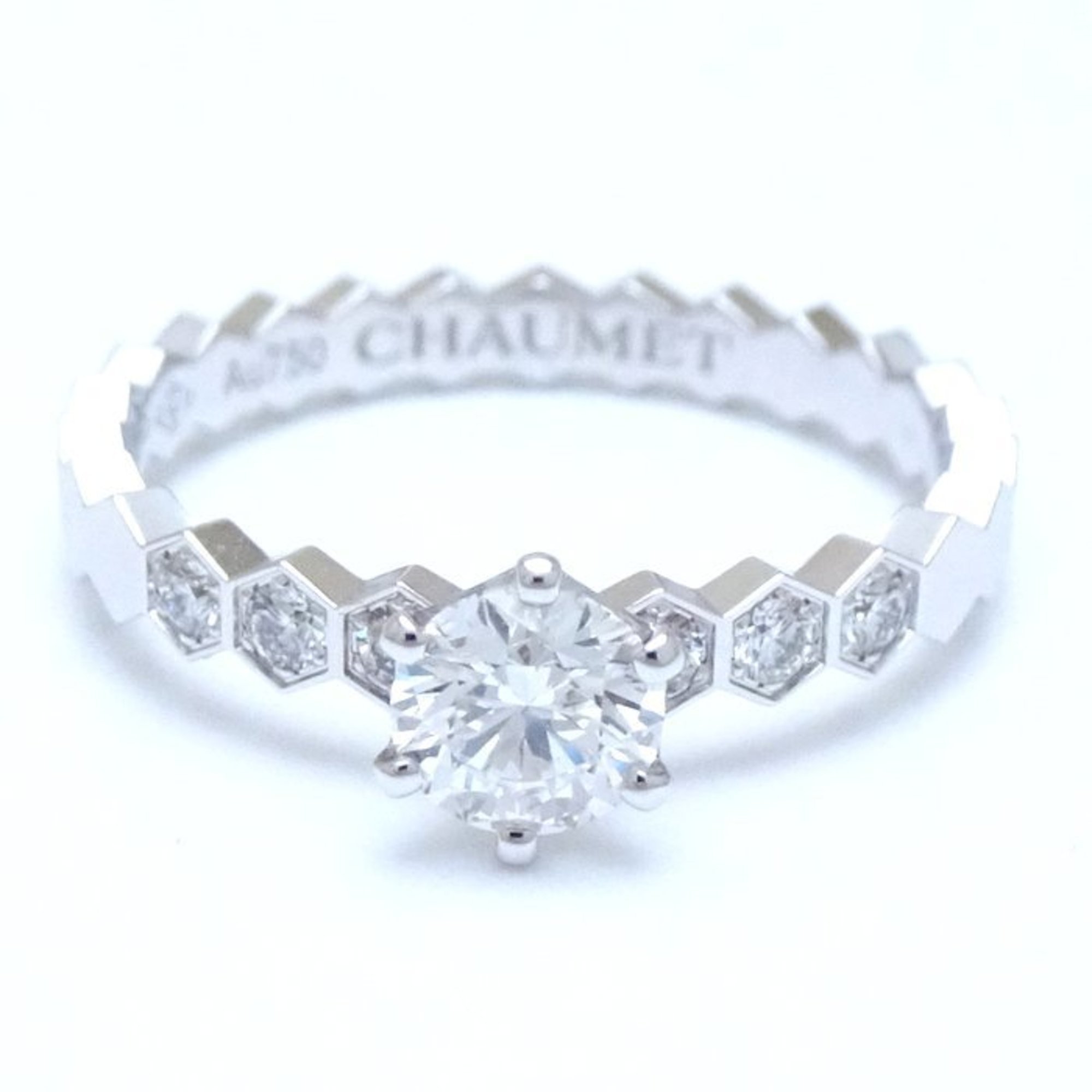 Chaumet Be My Love Solitaire Ring Honeycomb Diamond 0.32ct D.VVS1.3Excellent #49 J1NC00 K18WG White Gold 292600