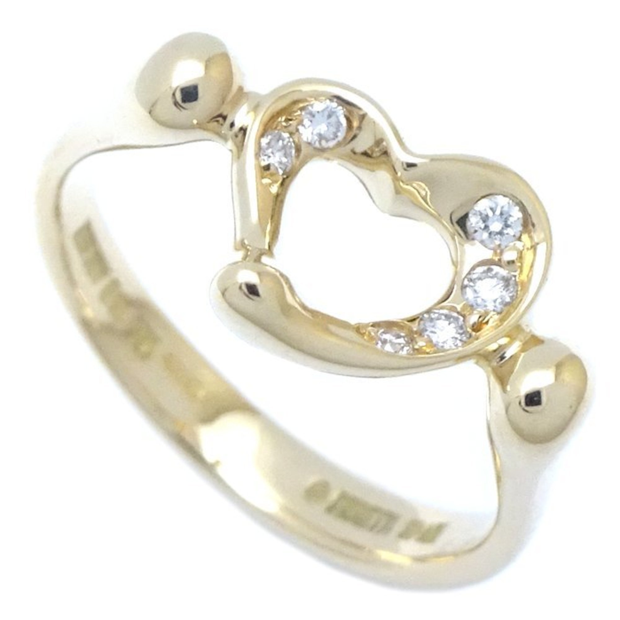 TIFFANY&Co. Tiffany Heart Ring Diamond Elsa Peretti K18YG Yellow Gold 292628