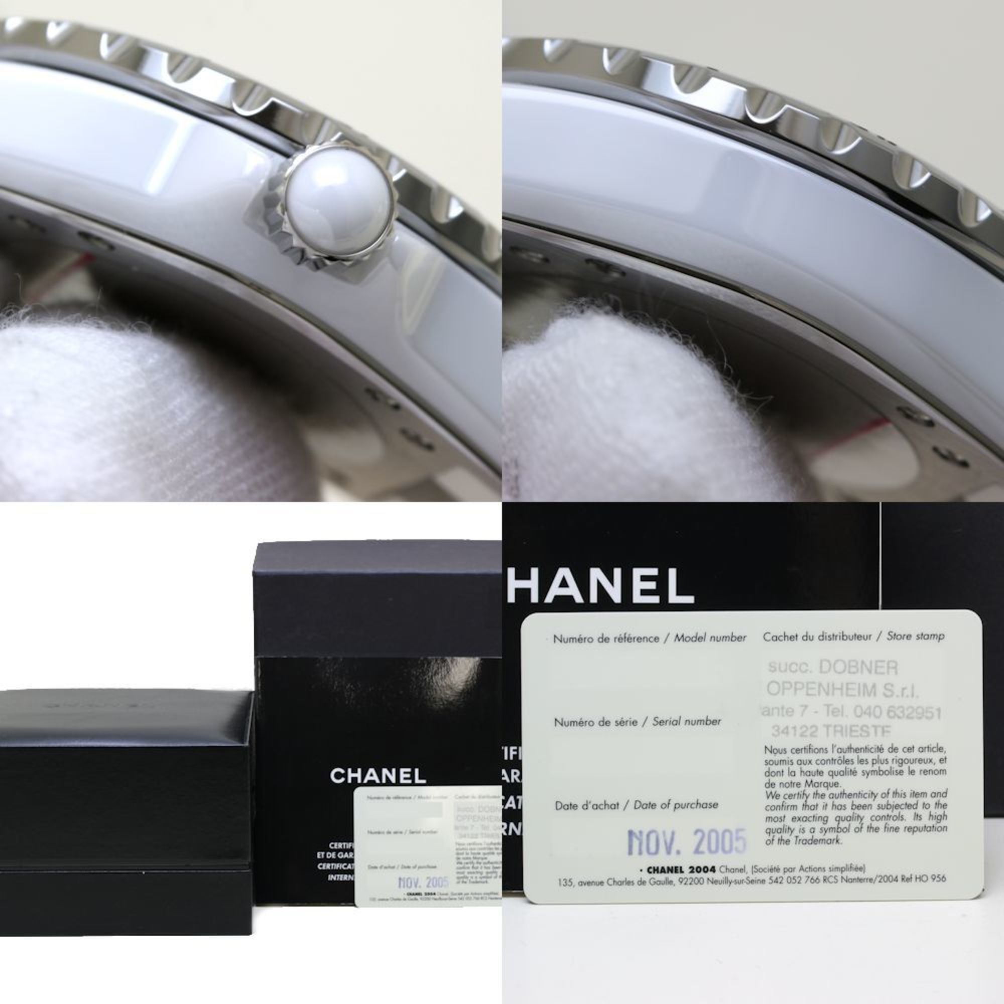 CHANEL J12 Early Model H0968 White Ceramic x Stainless Steel Ladies 39669 Watch