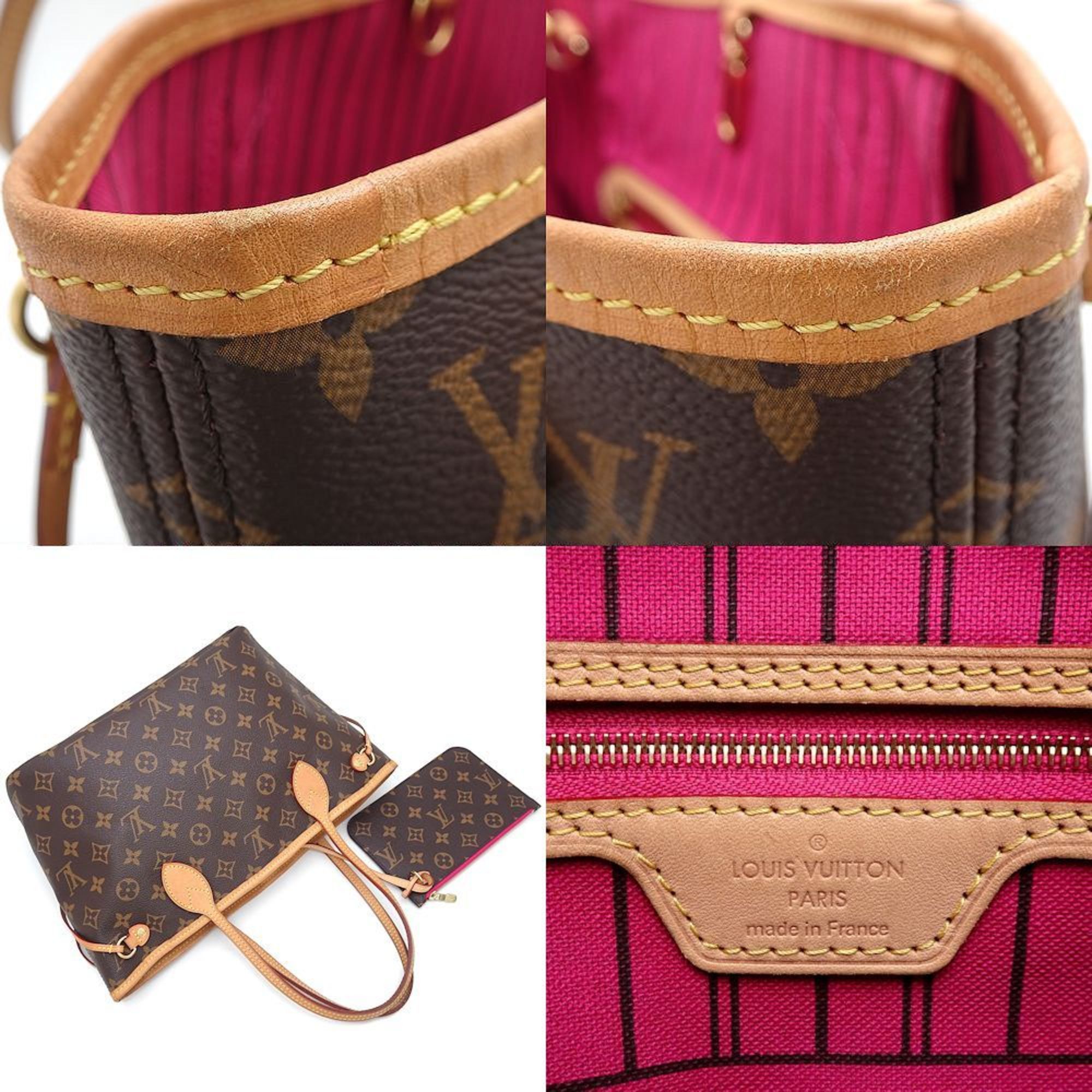 LOUIS VUITTON Louis Vuitton Monogram Neverfull PM M41245 Tote Bag Pivoine Brown 351784