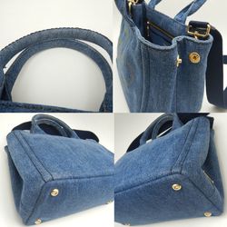 PRADA Prada Canapa 1BG439 Tote Bag Denim BLEU 252210