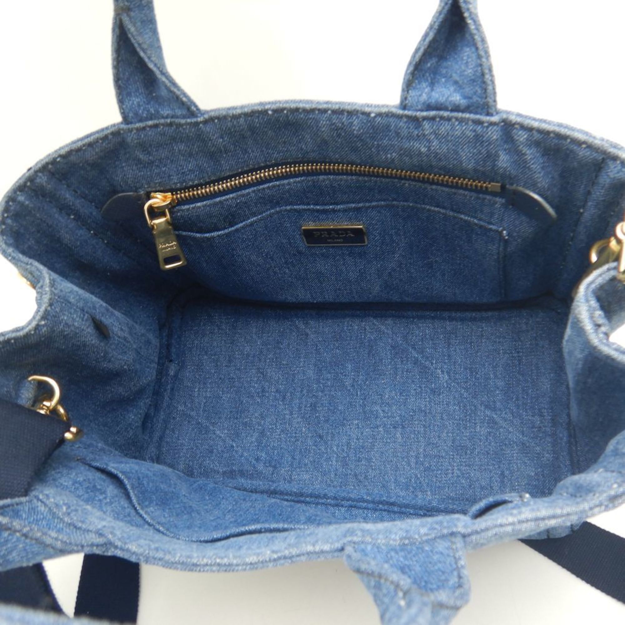 PRADA Prada Canapa 1BG439 Tote Bag Denim BLEU 252210