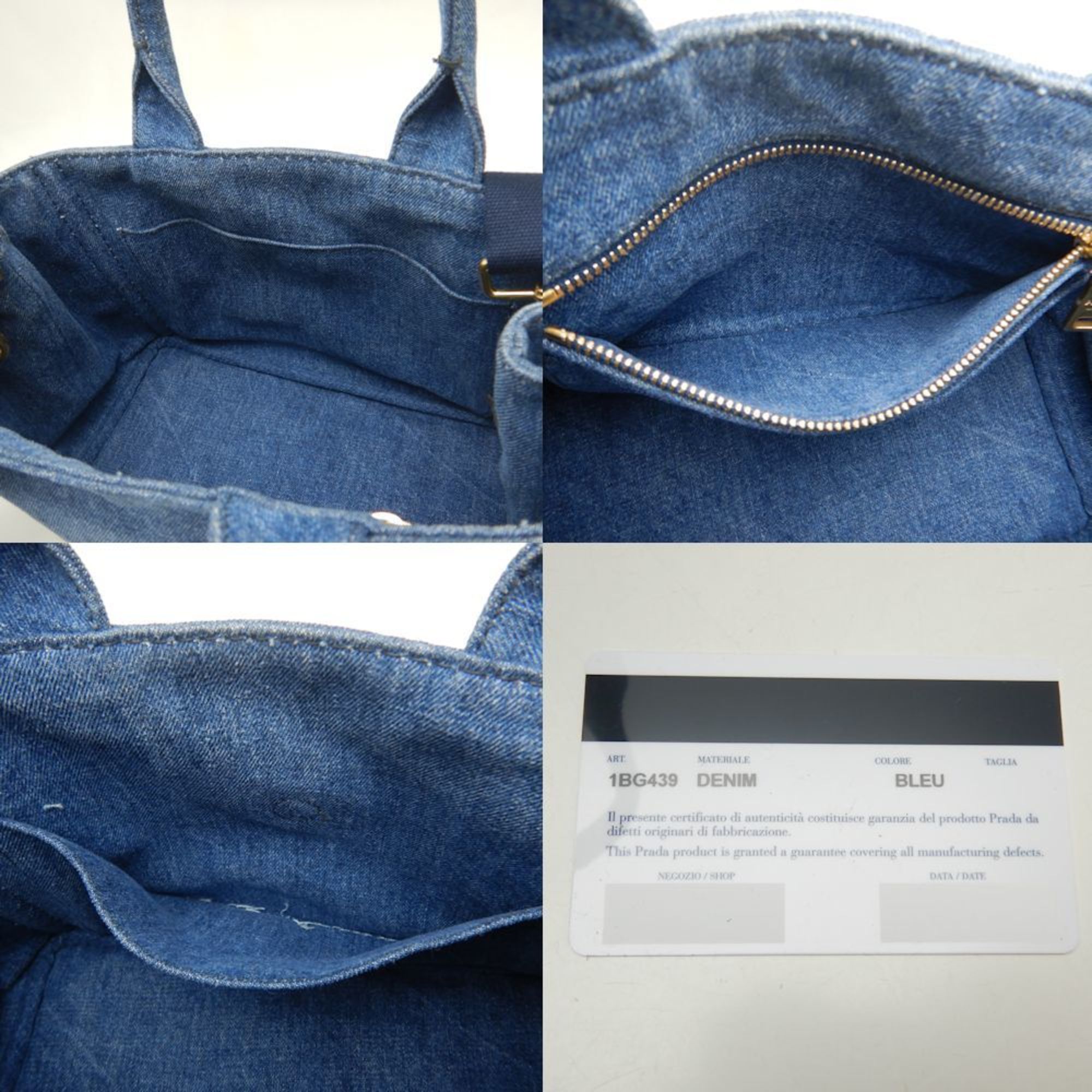 PRADA Prada Canapa 1BG439 Tote Bag Denim BLEU 252210