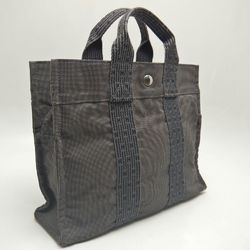 HERMES Hermes Air Line Tote PM Bag Nylon Canvas Grey 252228