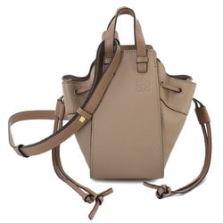 LOEWE Hammock Drawstring Mini 2way Hand Shoulder Bag Leather Sand