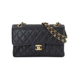 CHANEL Matelasse 23 Chain Shoulder Bag Caviar Skin Leather Black A01113 Gold Hardware