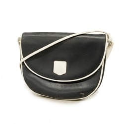 Celine Shoulder Bag Leather Navy Women's