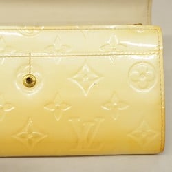 Louis Vuitton Long Wallet Vernis M91380 Porto Monnaie Credit Beige Women's