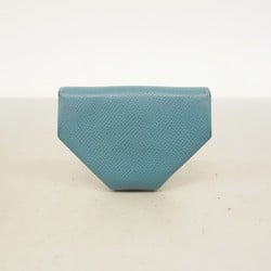 Hermes Wallet/Coin Case Levain Quatre Epsom Blue Jean K Stamp