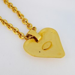 Chanel Necklace Coco Mark Heart Motif GP Plated Gold Ladies