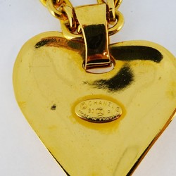 Chanel Necklace Coco Mark Heart Motif GP Plated Gold Ladies